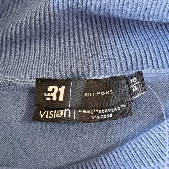 NWT from Simons | Le31 Men's Silky Turtleneck Sweater XL Blue - Picture 5 of 8